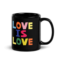 Love Is Love Black Glossy Mug