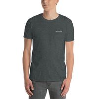he/him/his embroidered pronoun Short-Sleeve Unisex T-Shirt