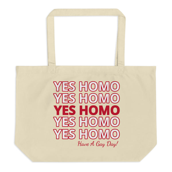 YES HOMO Large organic tote bag