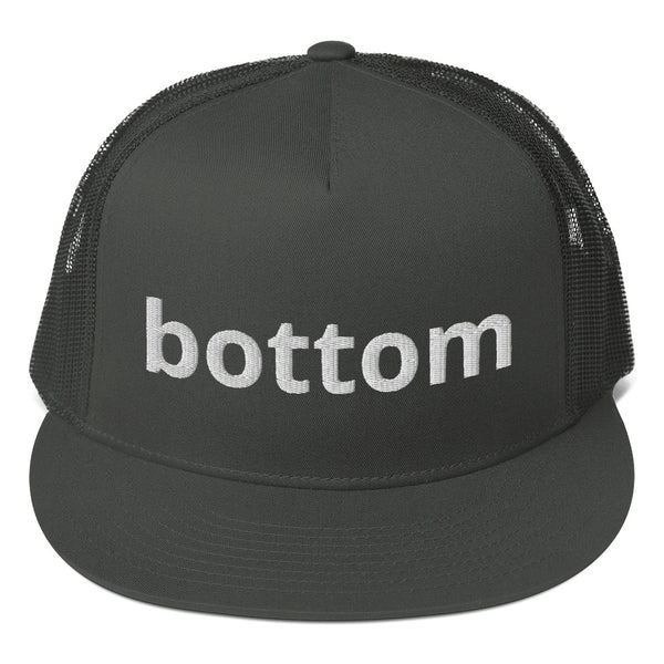 "bottom" Embroidered Mesh Back Snapback